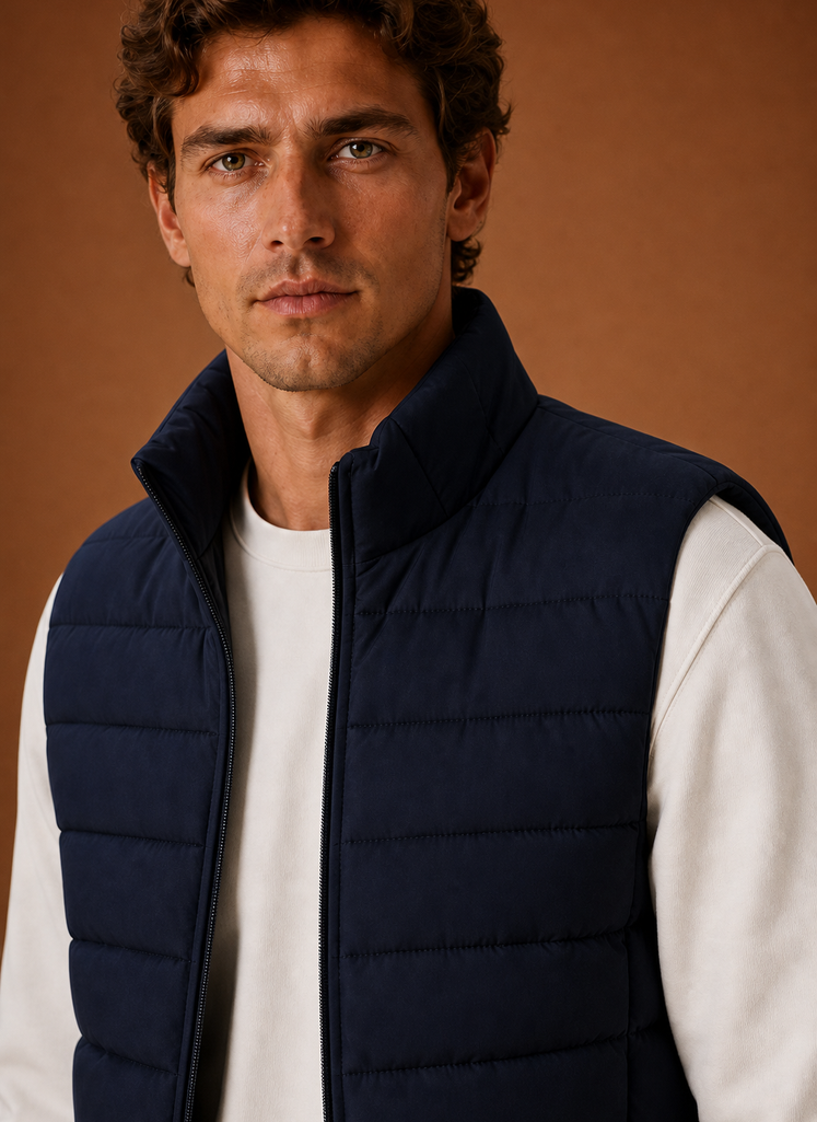 Men's Puffer Vest - Lightweight Quilted Winter Gilet | Areleon