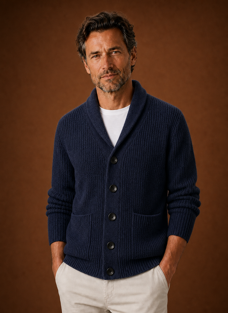 Men's Shawl Collar Cardigan - Knit Cardigan | Areleon