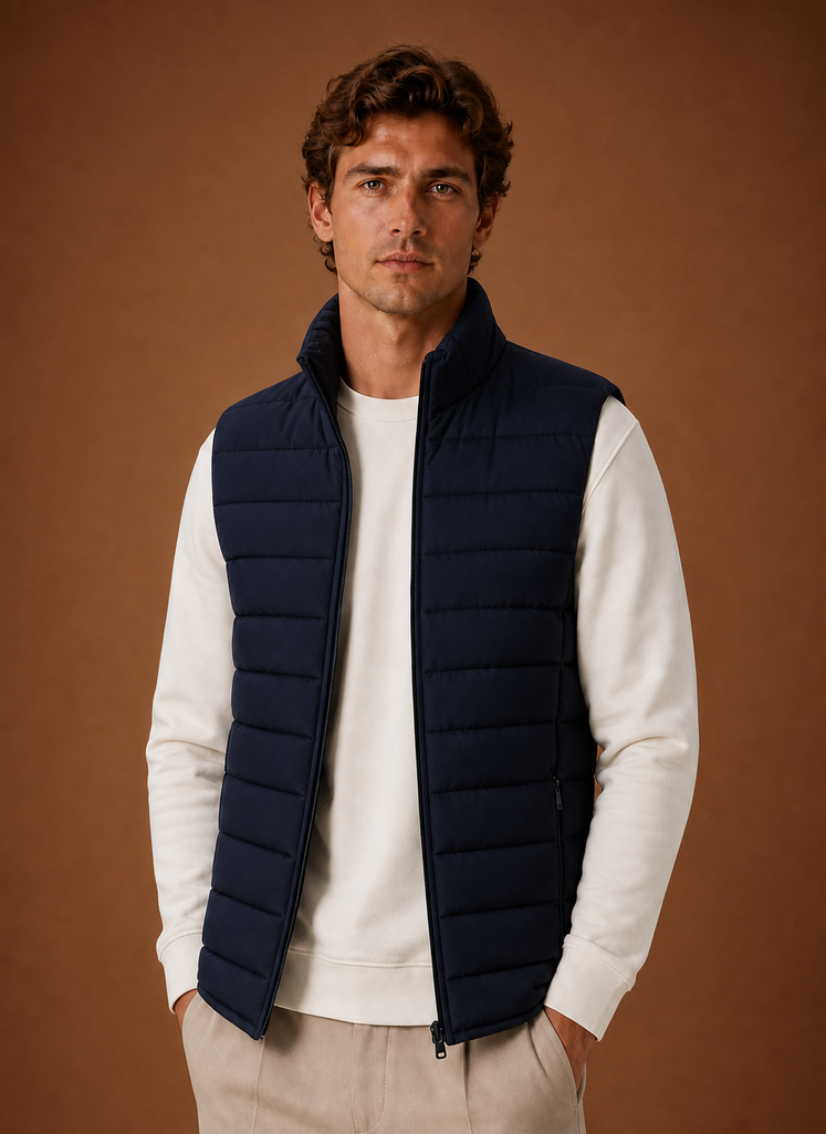 Men's Puffer Vest - Lightweight Quilted Winter Gilet | Areleon