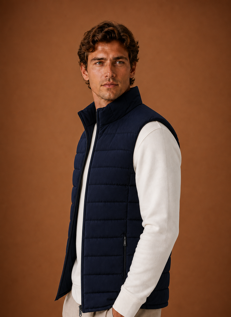 Men's Puffer Vest - Lightweight Quilted Winter Gilet | Areleon