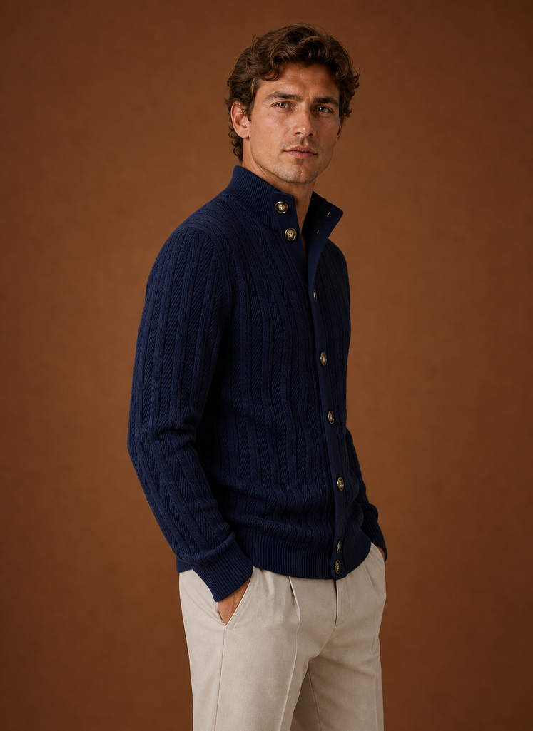 Men's Knit Cardigan - Button Front Sweater | Areleon