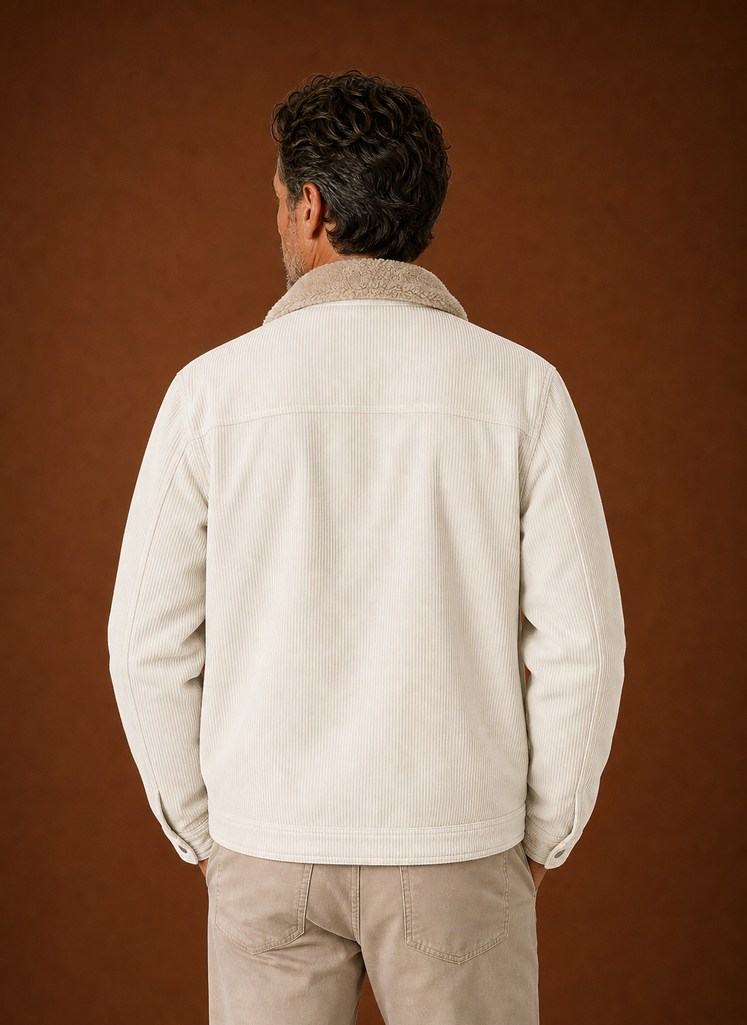 Men's Corduroy Sherpa Lined Winter Jacket | Areleon