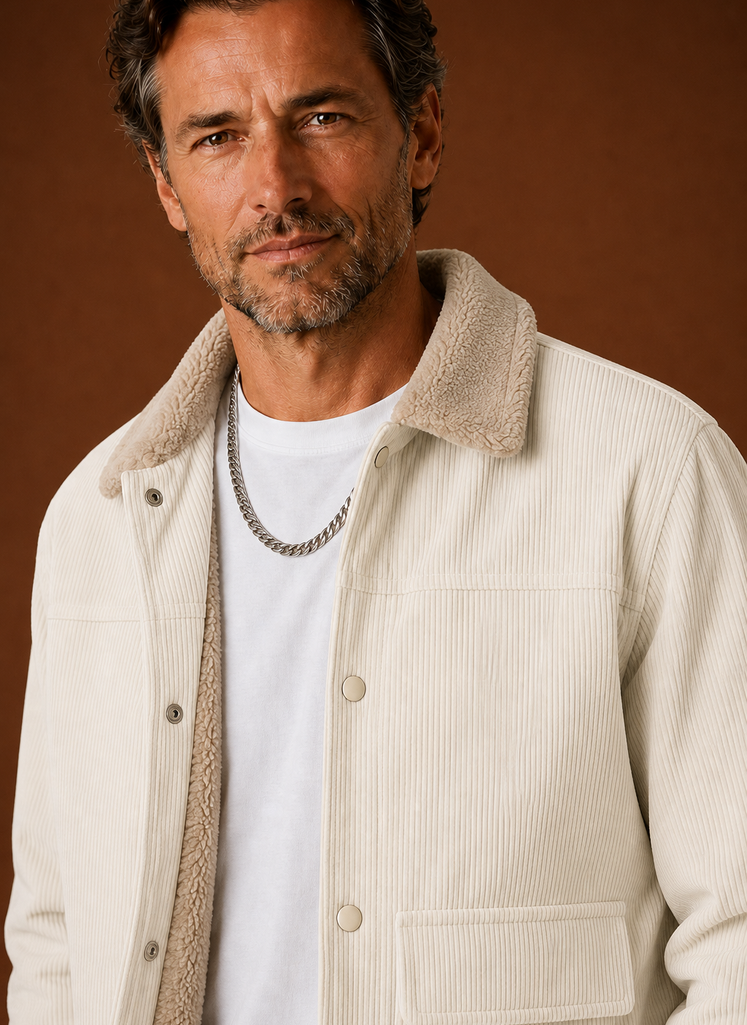 Men's Corduroy Sherpa Lined Winter Jacket | Areleon