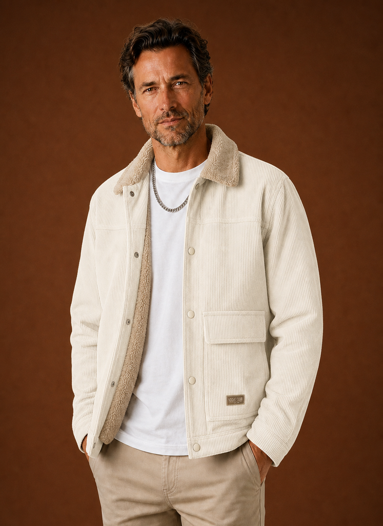 Men's Corduroy Sherpa Lined Winter Jacket | Areleon