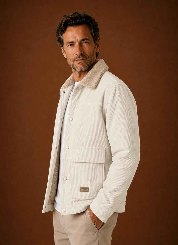 Men's Corduroy Sherpa Lined Winter Jacket | Areleon