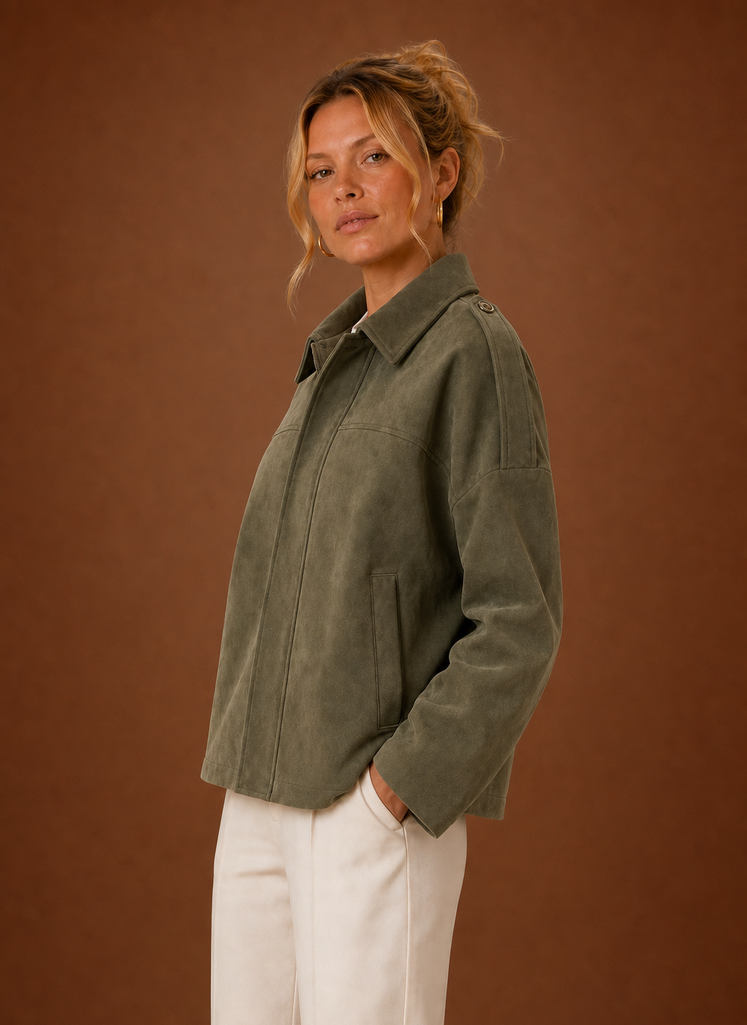 Women's Suede Oversized Jacket | Areleon