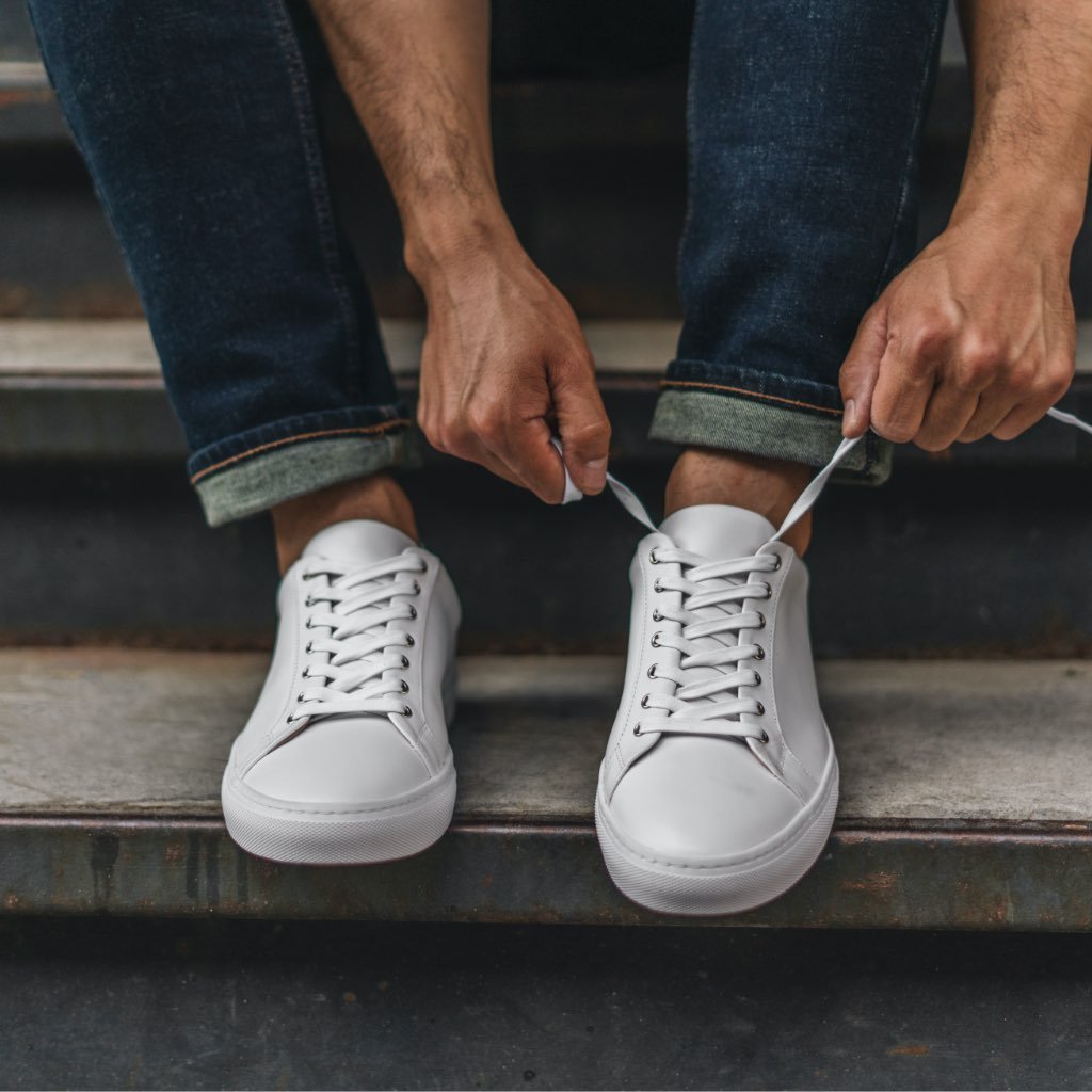 Men's Genuine Leather Low-Top Trainers