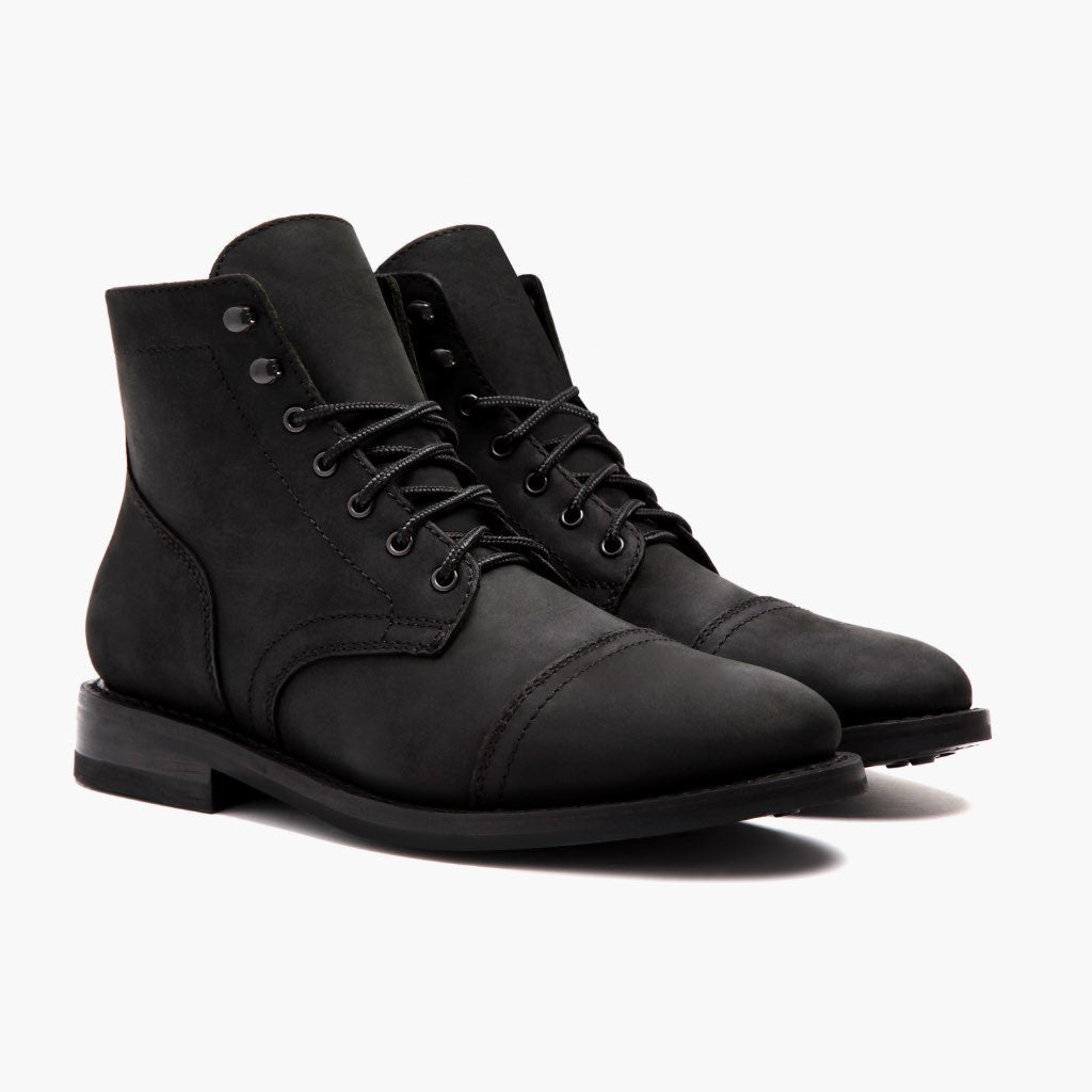 Men's Genuine Leather Cap Toe Boots