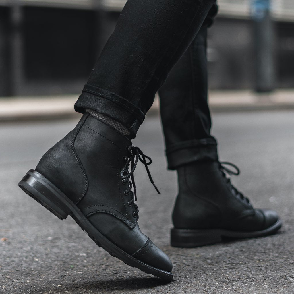 Men's Genuine Leather Cap Toe Boots