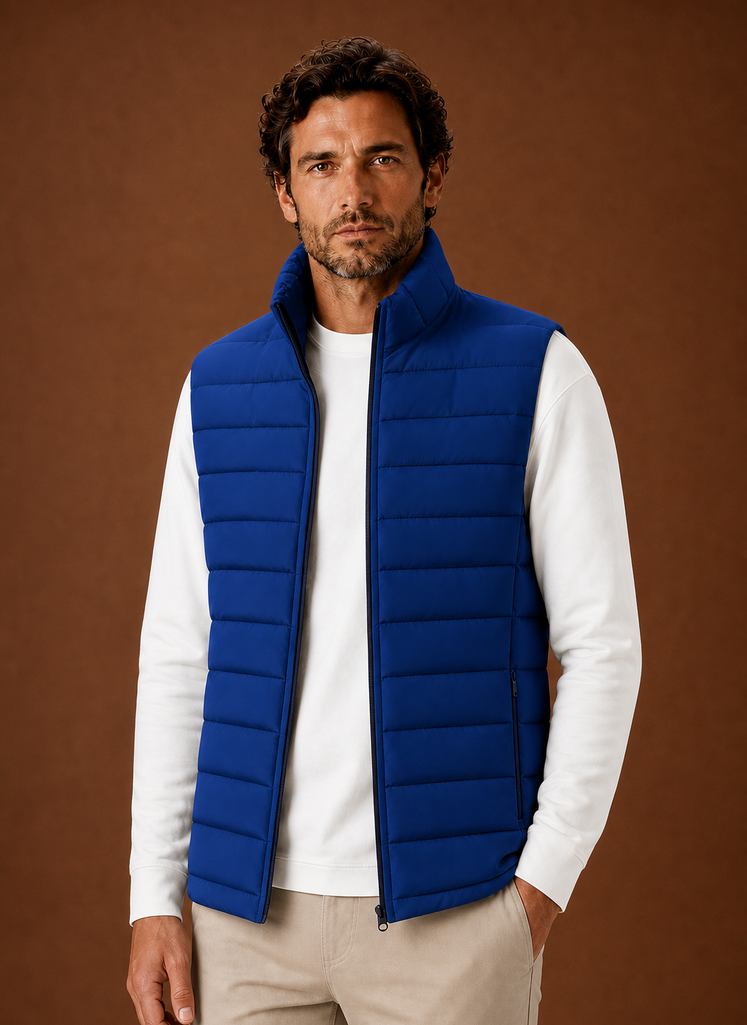 Men's Puffer Vest - Quilted Stand Collar Sleeveless Jacket | Areleon