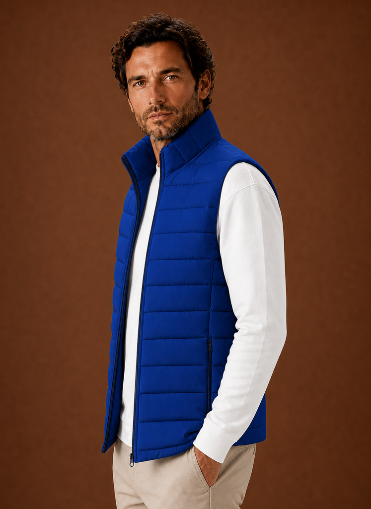Men's Puffer Vest - Quilted Stand Collar Sleeveless Jacket | Areleon