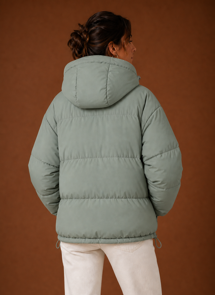 Women's Puffer Jacket - Hooded Winter Coat | Areleon