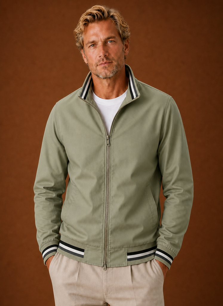Men's Lightweight Bomber Jacket - Zip Up Windbreaker Coat | Areleon