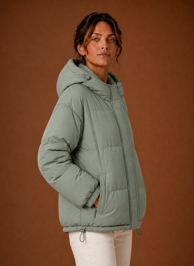 Women's Puffer Jacket - Hooded Winter Coat | Areleon