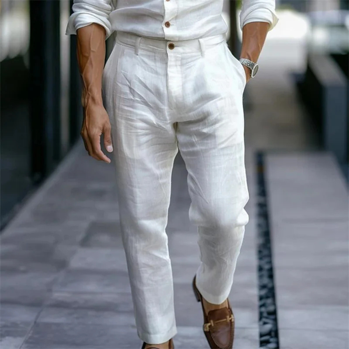 Silverwood Leinenanzughose Slim Fit