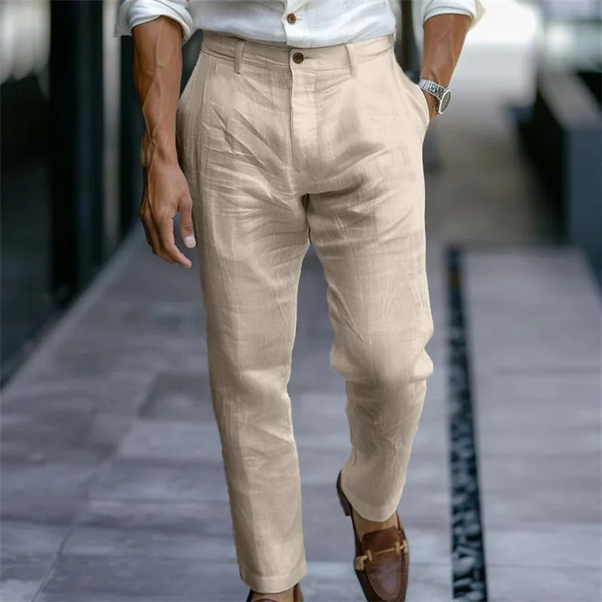 Silverwood Leinenanzughose Slim Fit