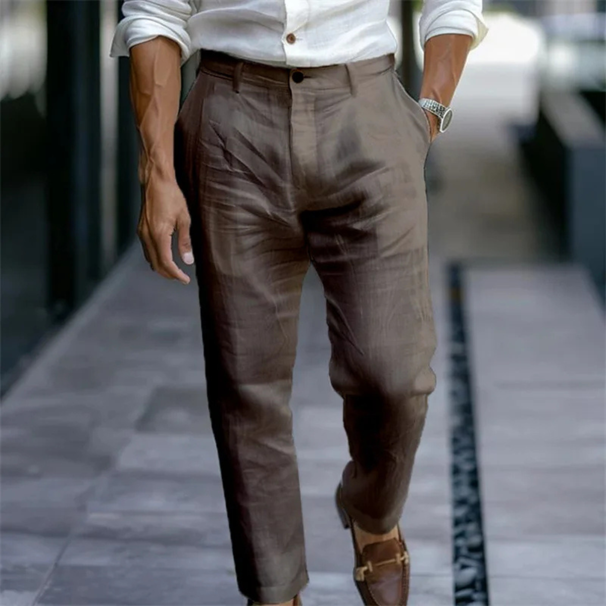 Silverwood Leinenanzughose Slim Fit