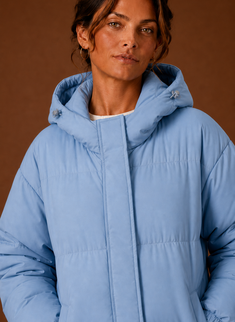 Women's Puffer Jacket - Hooded Winter Coat | Areleon