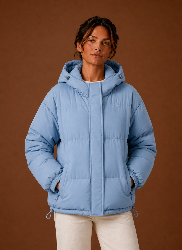 Women's Puffer Jacket - Hooded Winter Coat | Areleon
