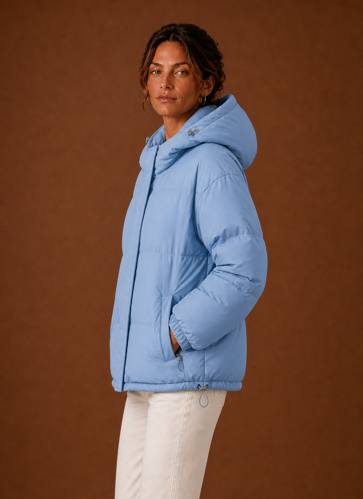 Women's Puffer Jacket - Hooded Winter Coat | Areleon