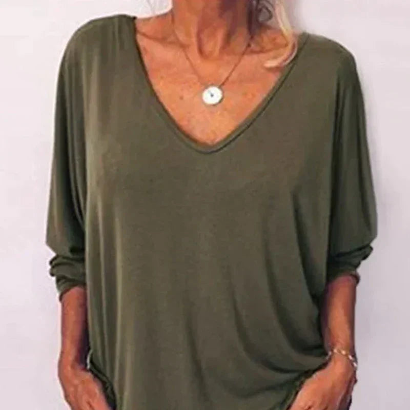Draped V-Neck Top