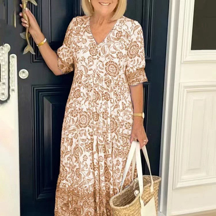 Floral Button Midi Dress
