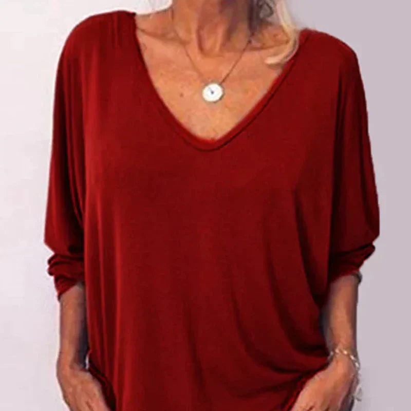 Draped V-Neck Top