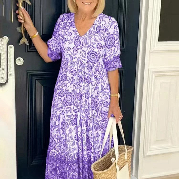 Floral Button Midi Dress
