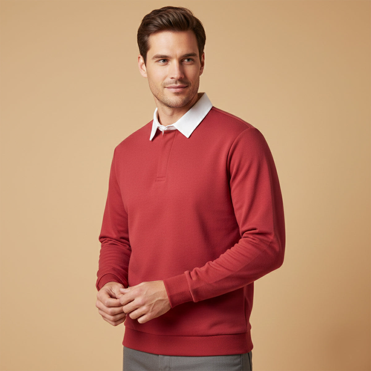 Strickpoloshirt Langarm