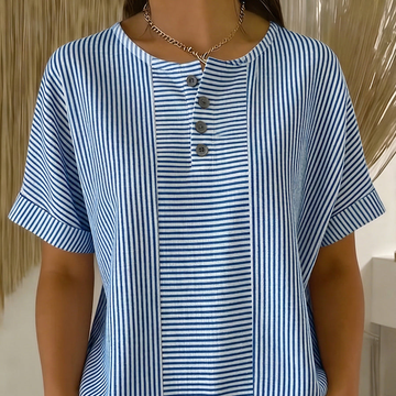 Striped Button Top