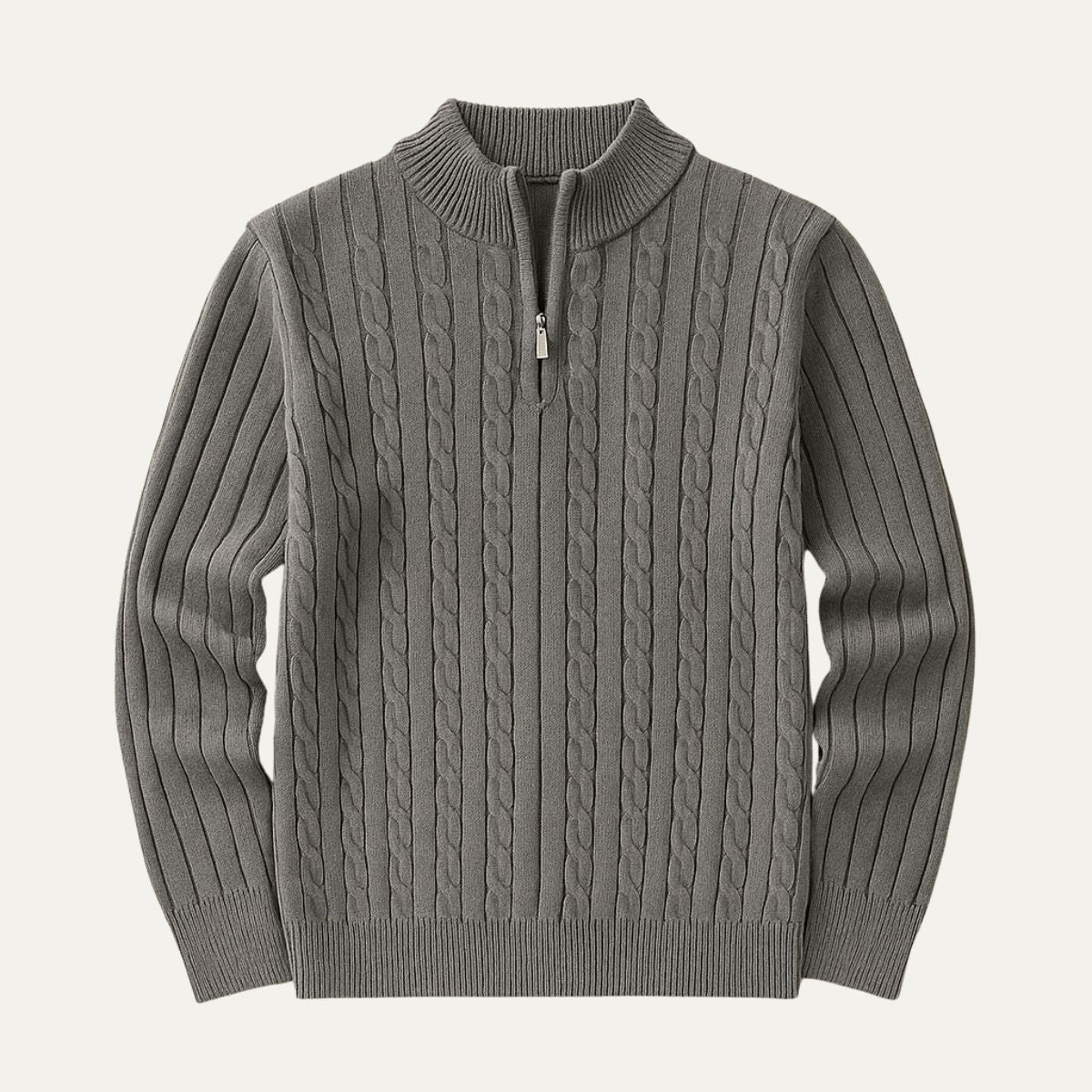 Wells Cable Strick-Half-Zip-Pullover