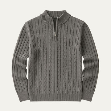 Wells Cable Strick-Half-Zip-Pullover