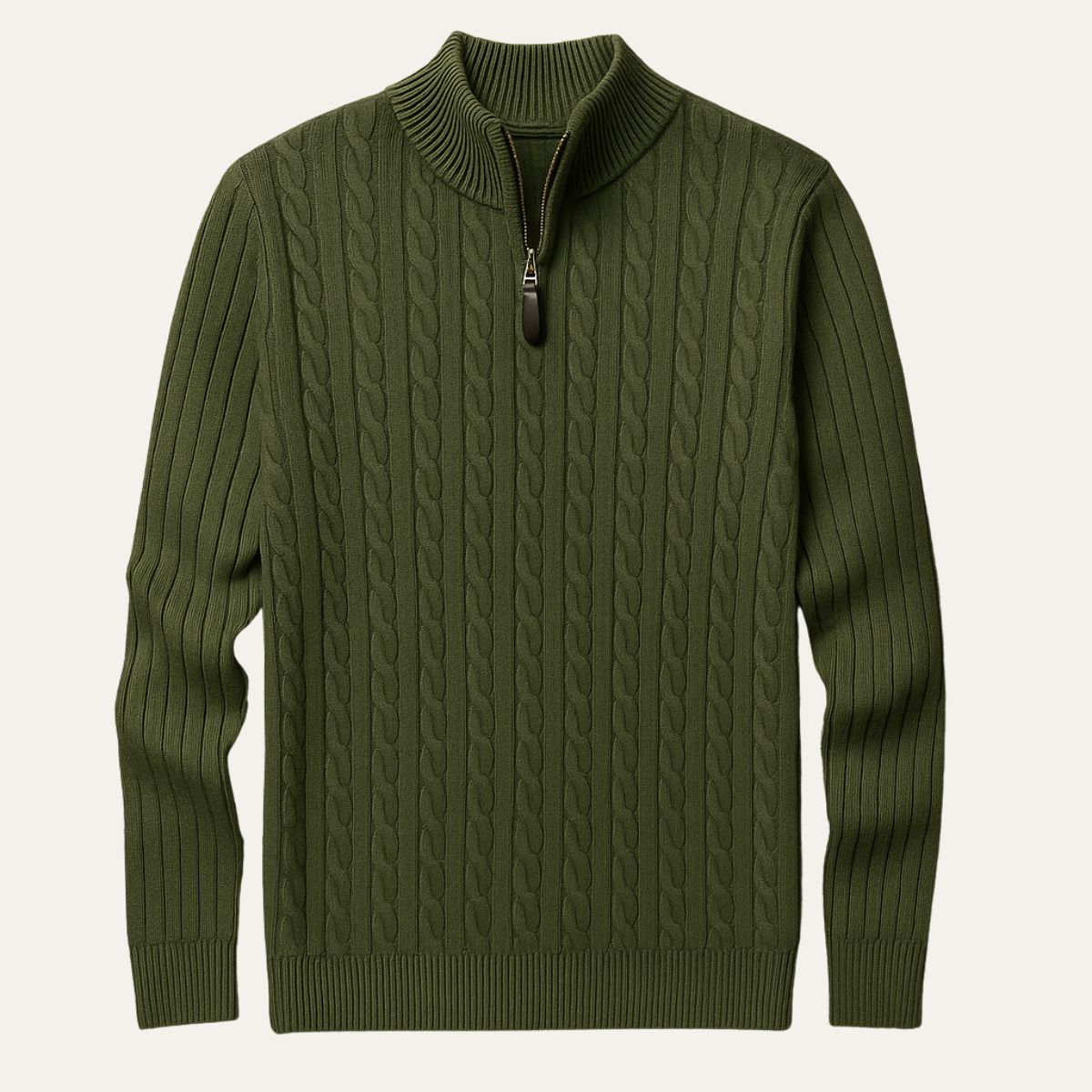 Wells Cable Strick-Half-Zip-Pullover