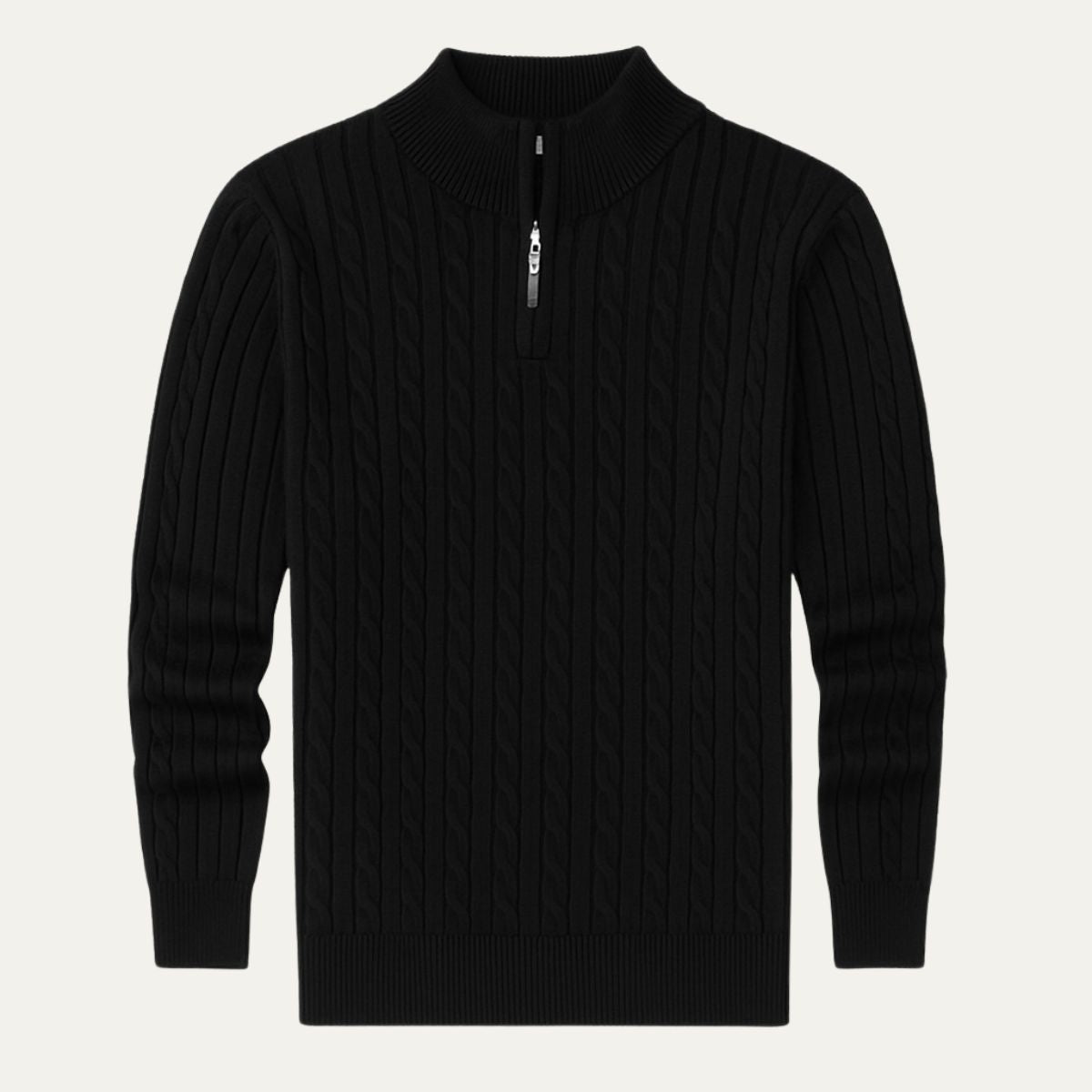 Wells Cable Strick-Half-Zip-Pullover