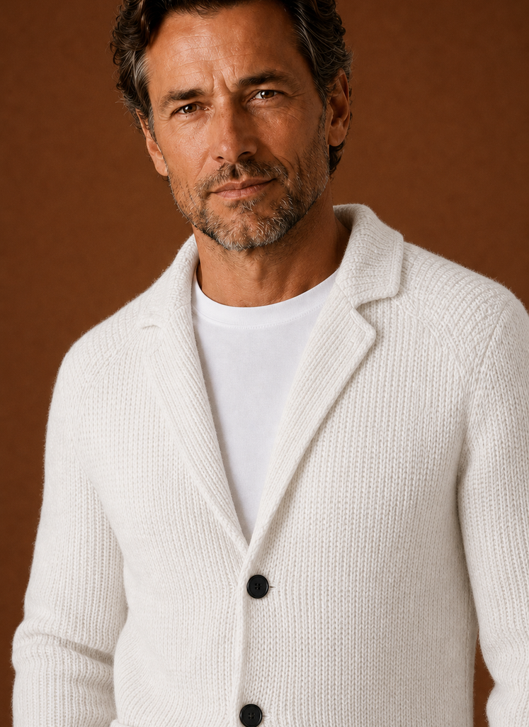 Men's Knit Blazer Cardigan - Button Front Layering Jacket | Areleon