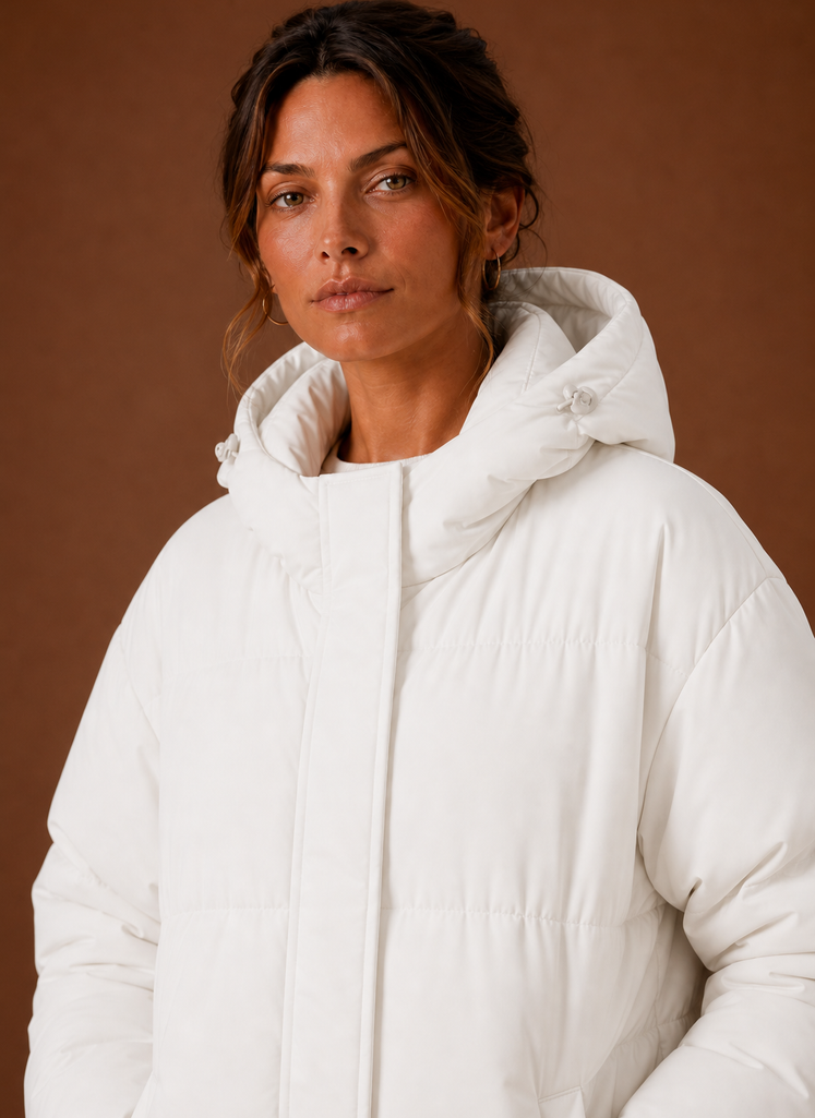 Women's Puffer Jacket - Hooded Winter Coat | Areleon