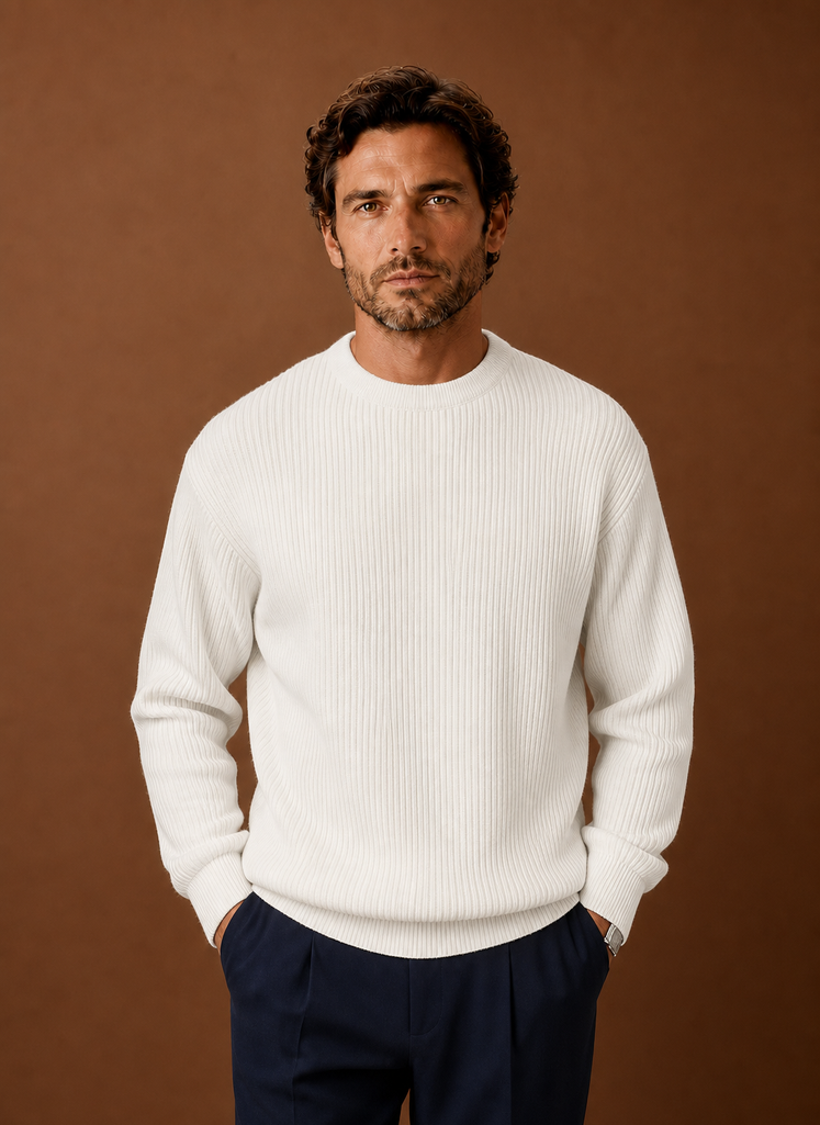 Men’s Ribbed Crew Neck Sweater | Areleon
