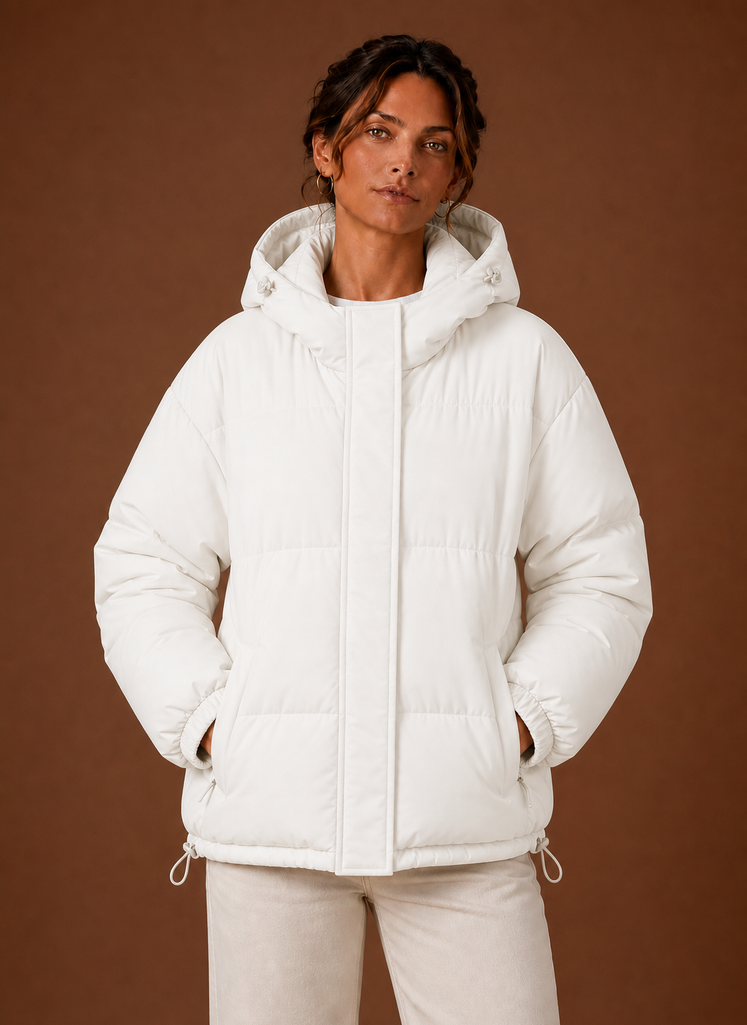 Women's Puffer Jacket - Hooded Winter Coat | Areleon
