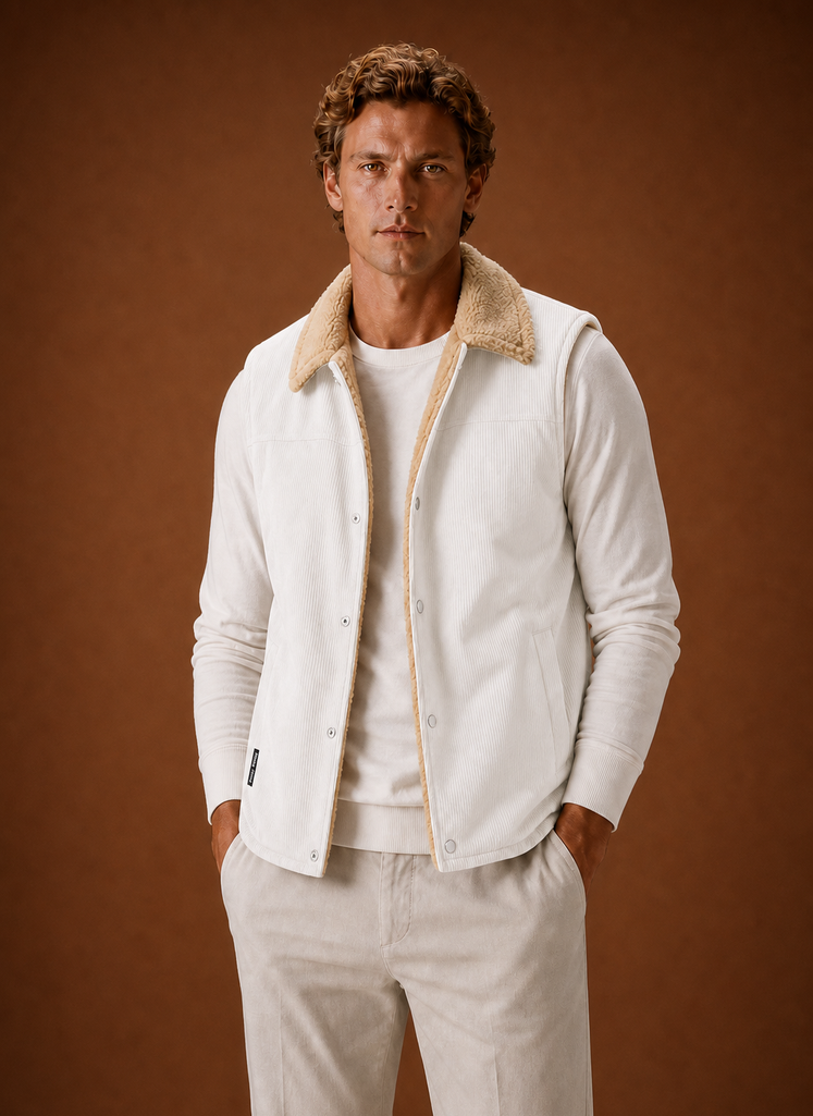 Men's Sherpa-Lined Vest - Warm Winter Gilet | Areleon