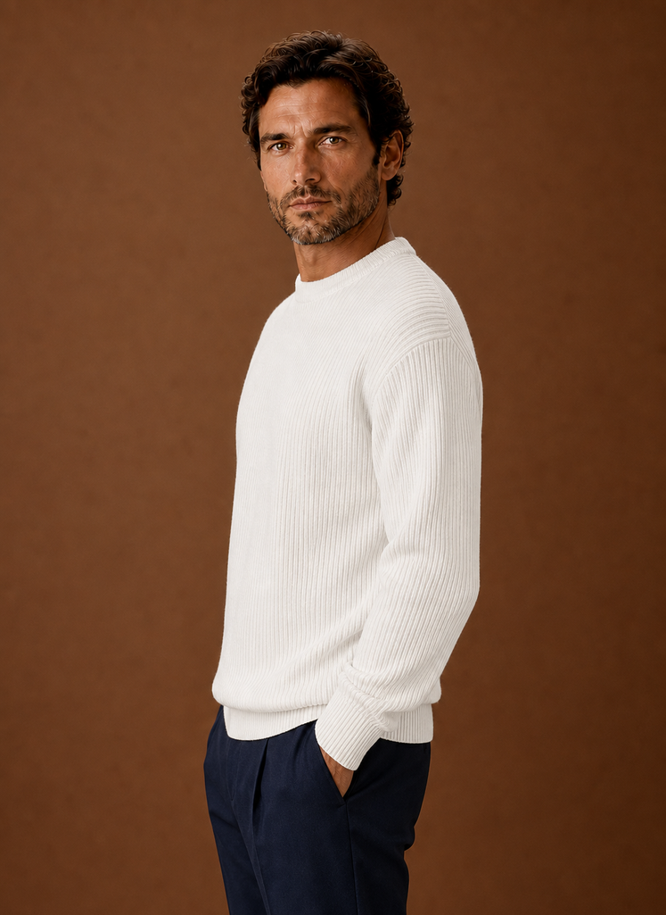 Men’s Ribbed Crew Neck Sweater | Areleon