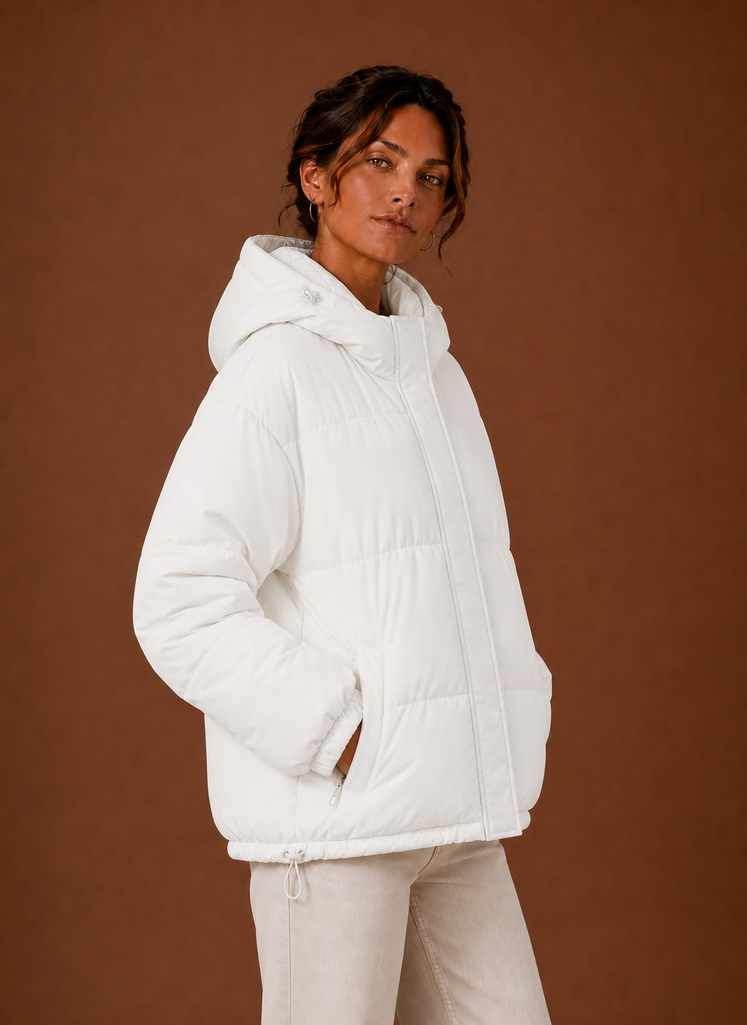 Women's Puffer Jacket - Hooded Winter Coat | Areleon