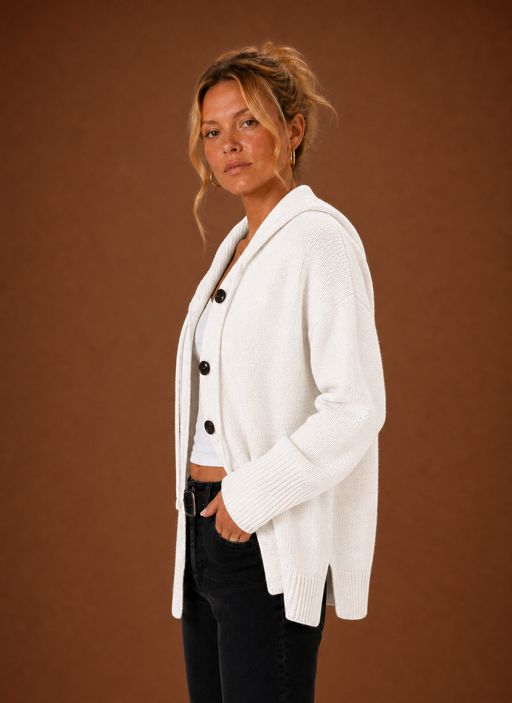 Women's Knit Cardigan - Oversized Button-Front Sweater | Areleon