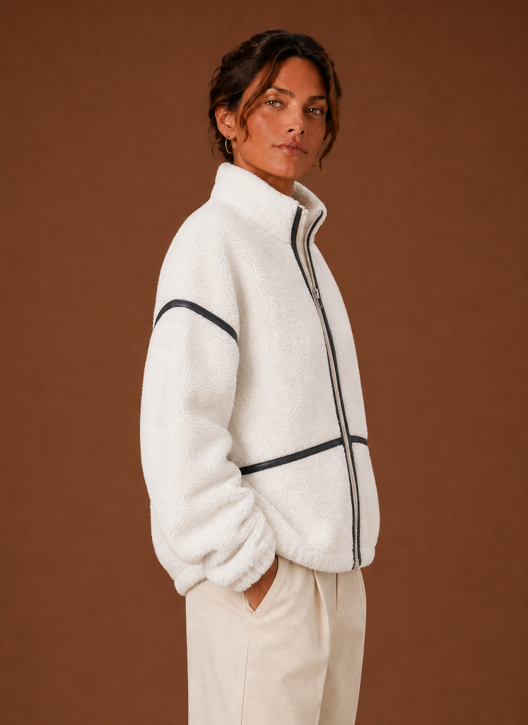 Women’s Sherpa Jacket - Zip-Up Fleece Coat | Areleon