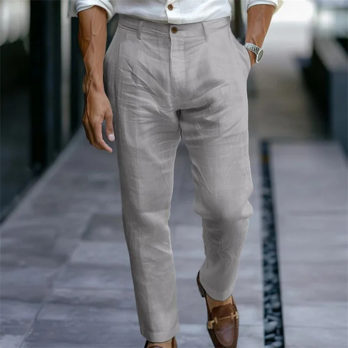 Windfield Leinenanzughose Slim Fit