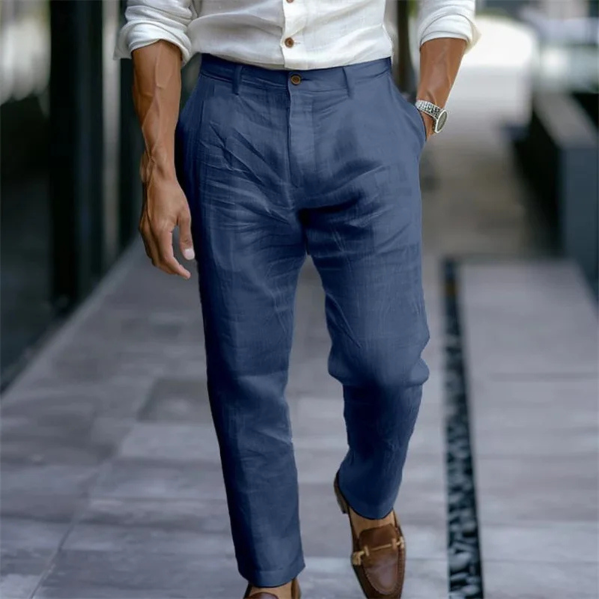 Windfield Leinenanzughose Slim Fit