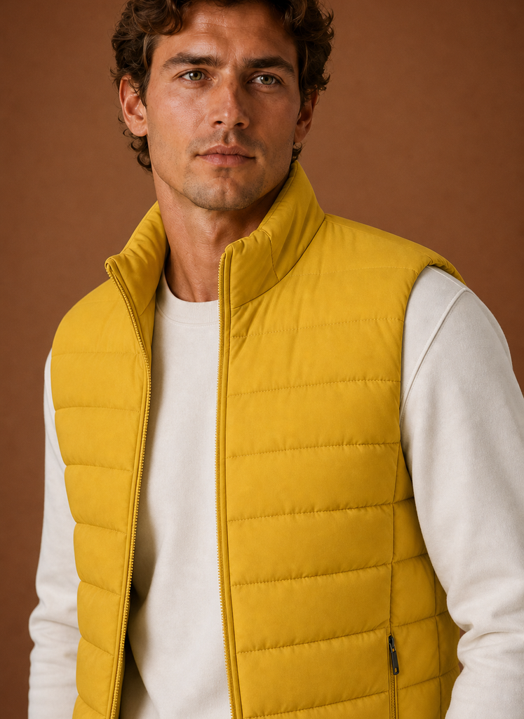 Men's Puffer Vest - Lightweight Quilted Winter Gilet | Areleon