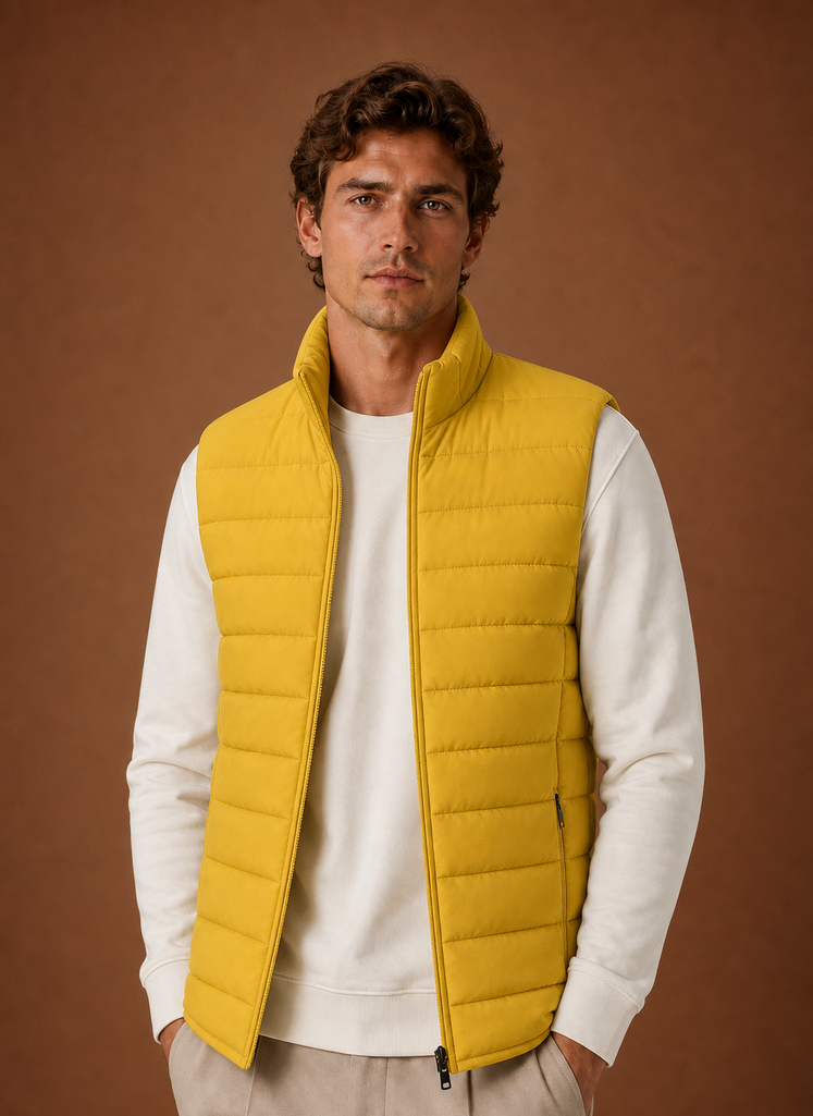 Men's Puffer Vest - Lightweight Quilted Winter Gilet | Areleon